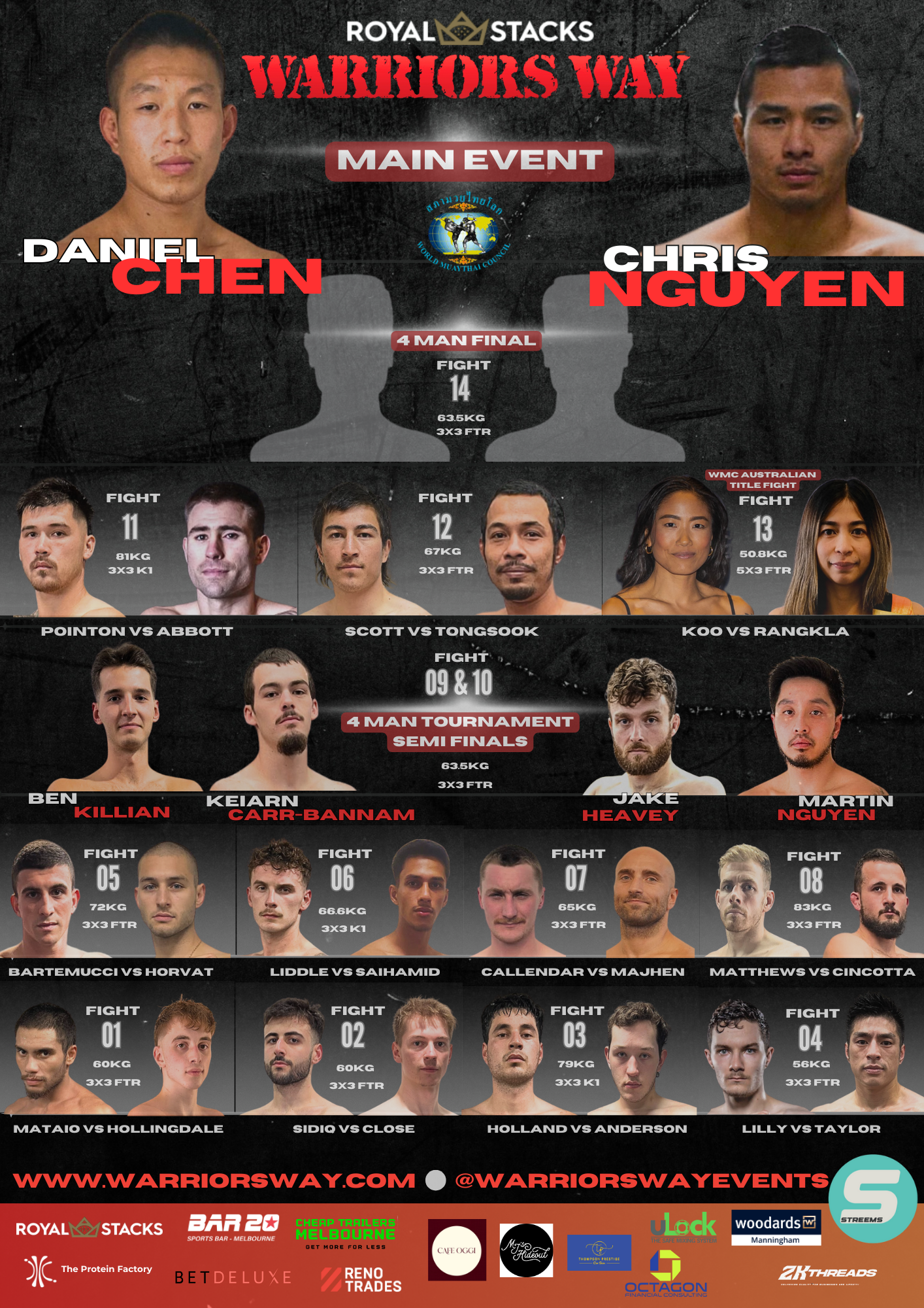 Warriors Way: Professional Fight Card